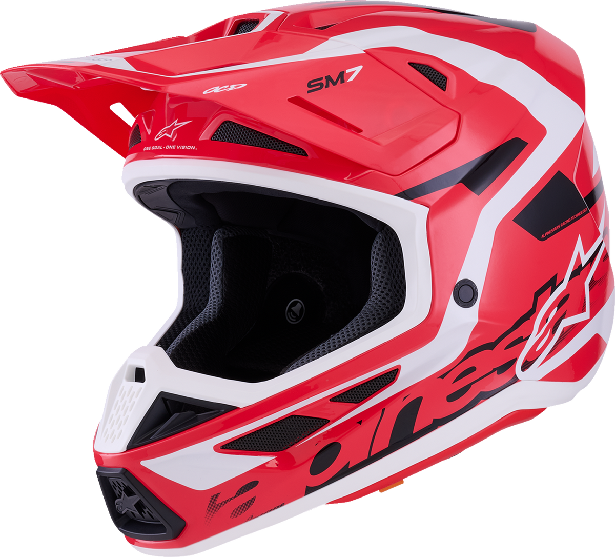 Adult - Alpinestars SM7 Deed Helmet - Gloss Red/Black/White