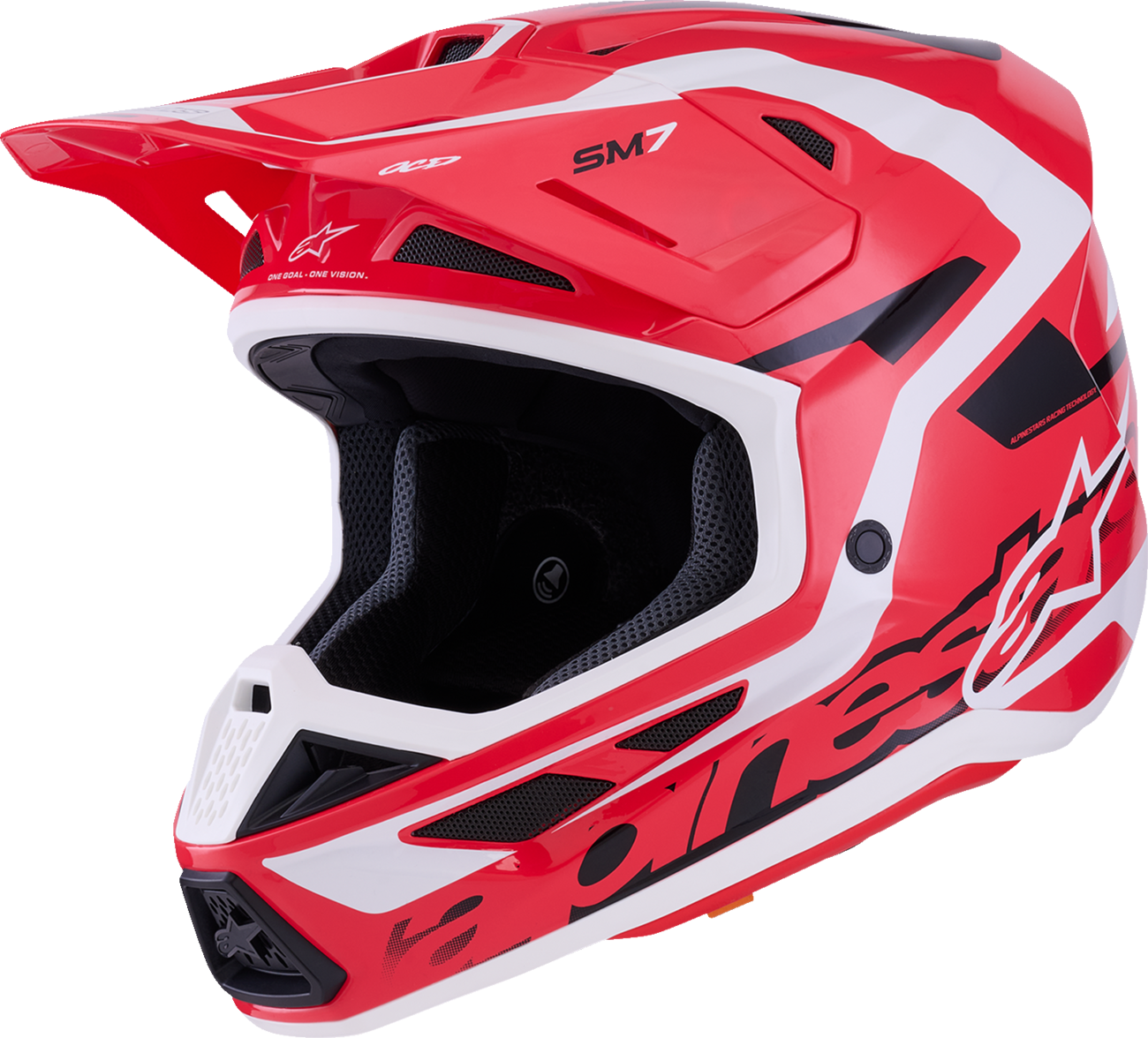 Adult - Alpinestars SM7 Deed Helmet - Gloss Red/Black/White