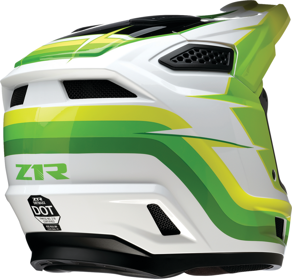 Adult - Z1R Dirt Maxx Vortex Helmet - White/Green
