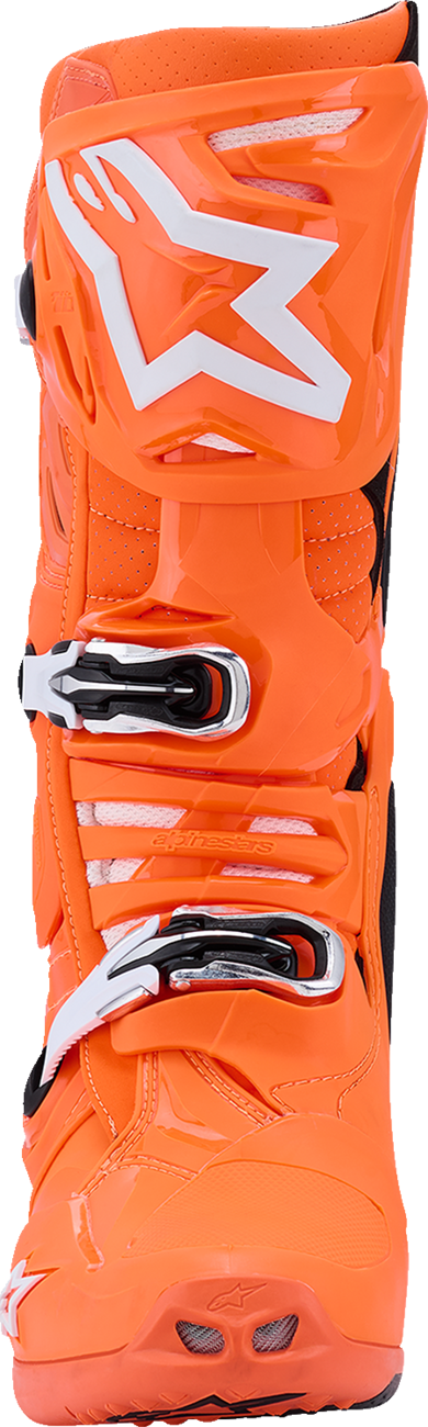 Adult - Alpinestars Tech 10 Supervented Boots - Fluorescent Orange/Black/White