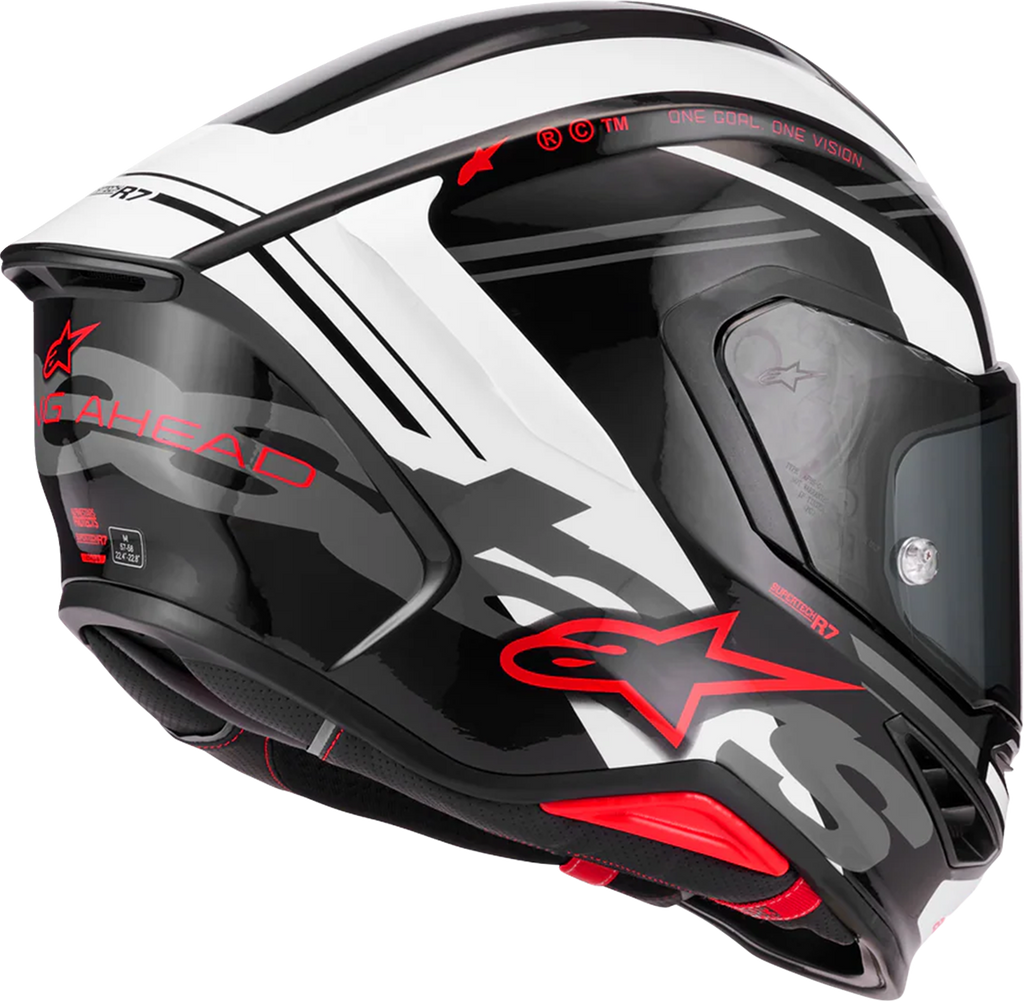 Adult - Alpinestars Supertech R7 A-Core Helmet - Gloss Black/White/Red