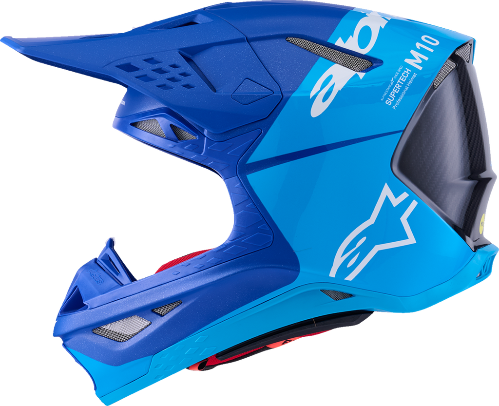 Adult - Alpinestars Supertech M10 Flood MIPS® Helmet - Blue/Black Carbon