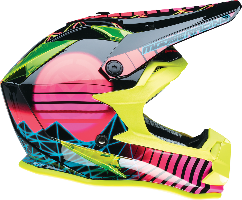 Youth - Moose F.I. Vaporwave MIPS® Helmet - Black/Pink/Yellow