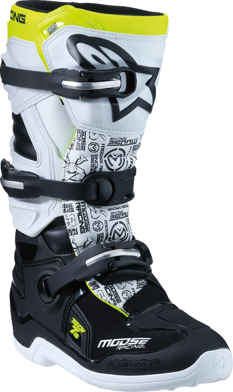 Youth - Moose Tech 7S Boots - Black/White/Yellow
