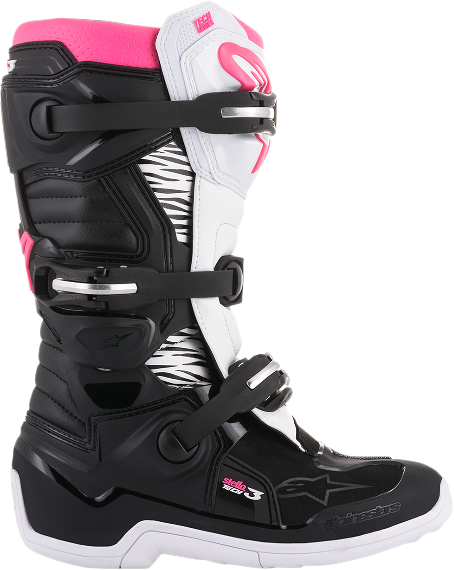 Adult - Alpinestars Stella Tech 3 Boots - Black/White/Pink