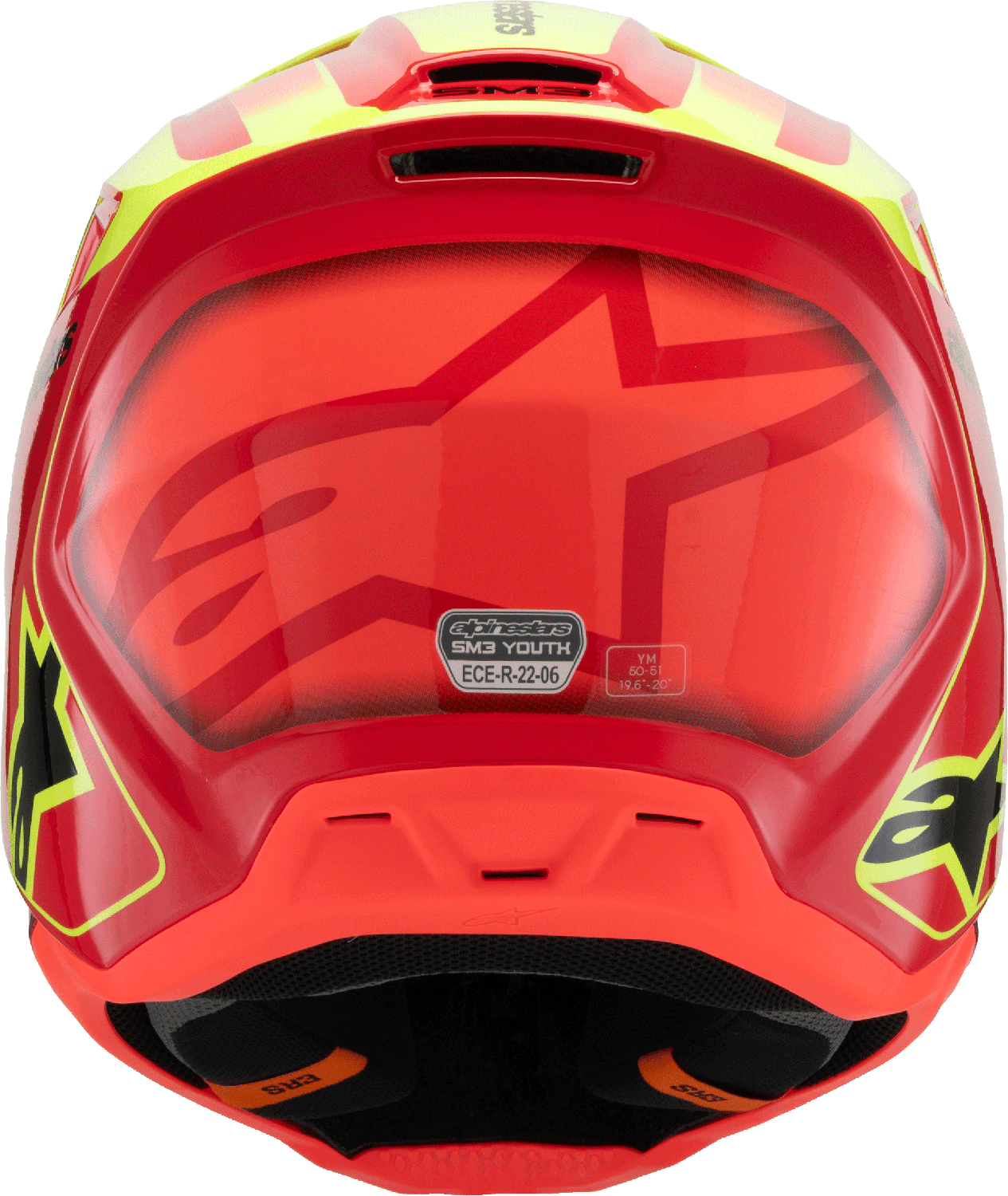 Youth - Alpinestars SM3 Fray Helmet - Gloss Red/Yellow Fluo/Black