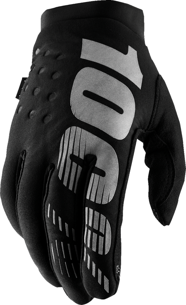 Adult - 100% Women's Brisker Gloves - Black/Gray