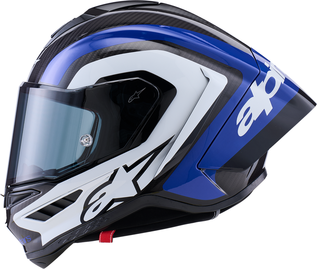 Adult - Alpinestars Supertech R10 Arius Helmet - Gloss Black/White/Blue