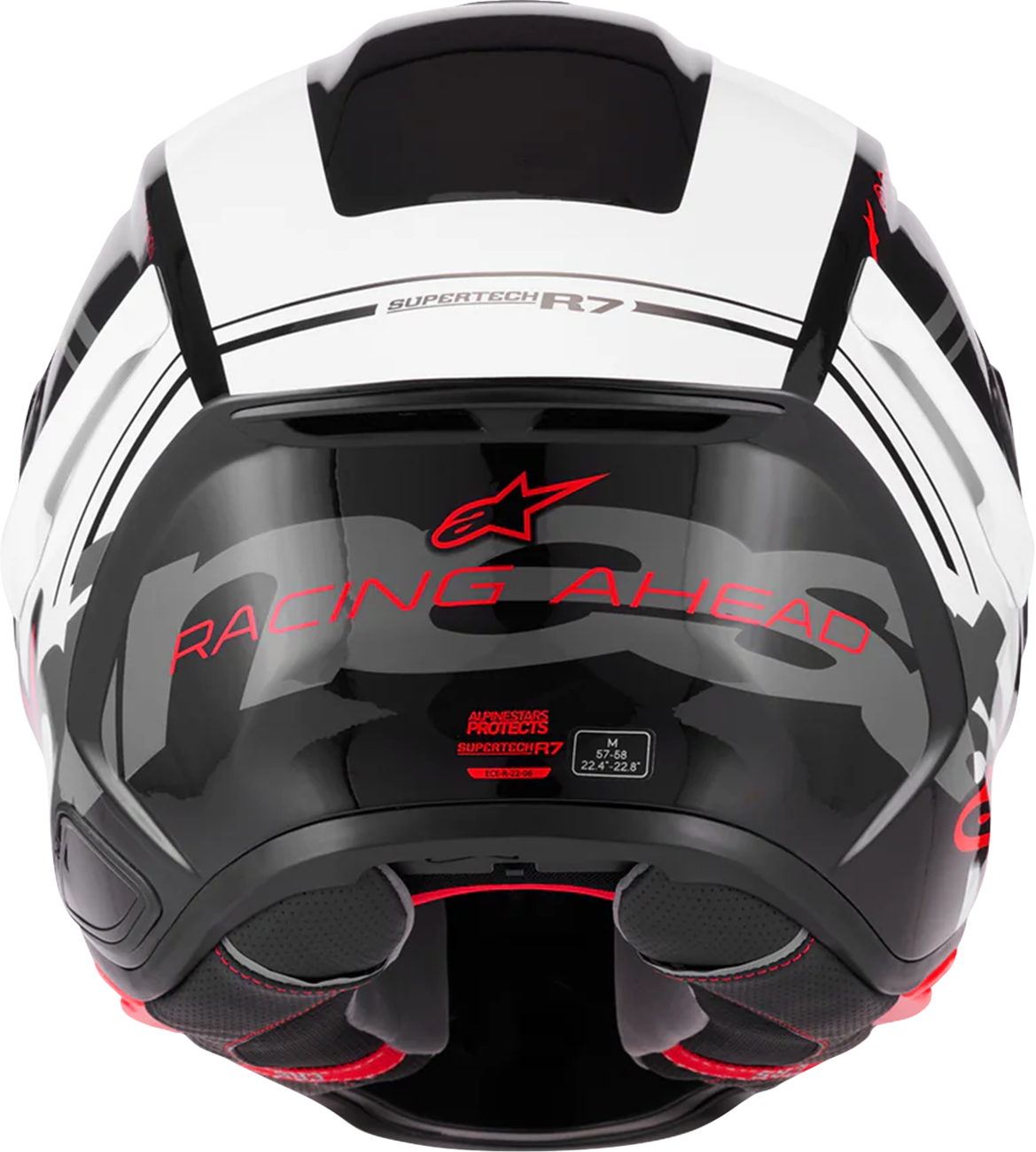Adult - Alpinestars Supertech R7 A-Core Helmet - Gloss Black/White/Red