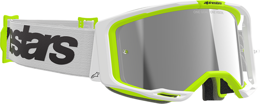 Alpinestars Vision 8 Goggle - Wordmark - White/Yellow Fluo