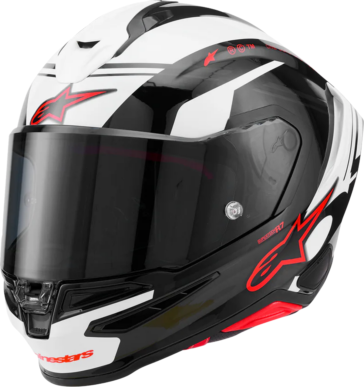 Adult - Alpinestars Supertech R7 A-Core Helmet - Gloss Black/White/Red