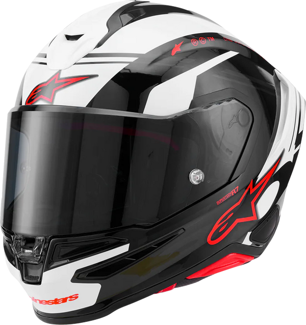 Adult - Alpinestars Supertech R7 A-Core Helmet - Gloss Black/White/Red