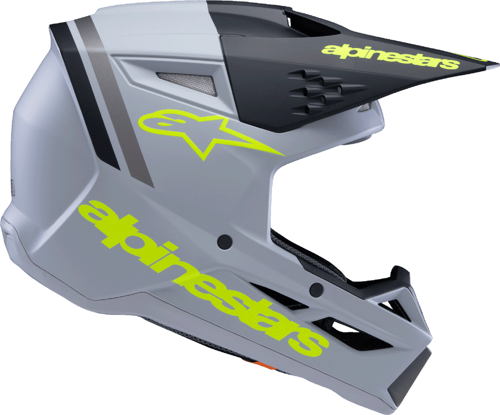 Youth - Alpinestars SM3 Radium Helmet - Matte Gray/Black/Yellow Fluo