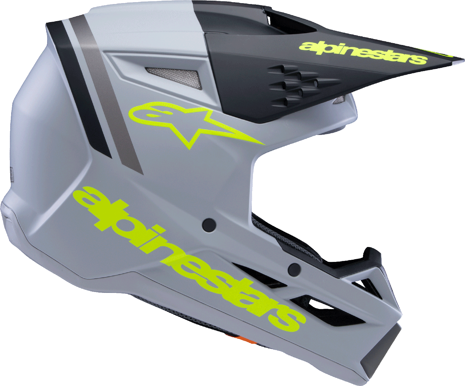 Youth - Alpinestars SM3 Radium Helmet - Matte Gray/Black/Yellow Fluo