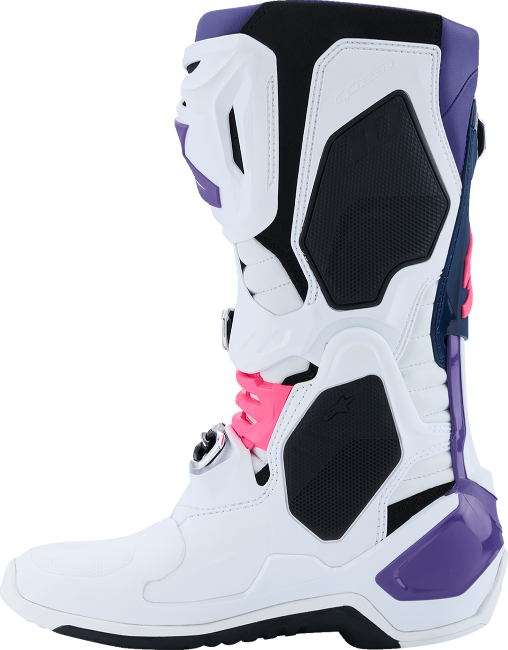 Adult - Alpinestars Tech 10 Boots - White/Violet/Navy/Pink Fluorescent