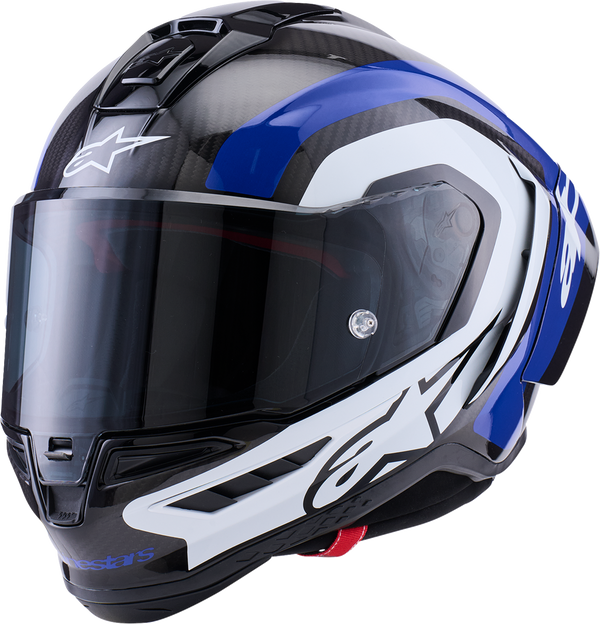 Adult - Alpinestars Supertech R10 Arius Helmet - Gloss Black/White/Blue
