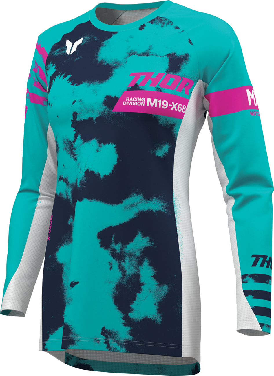 Adult - Thor Women's Launchmode Bleach Jersey - White/Aqua