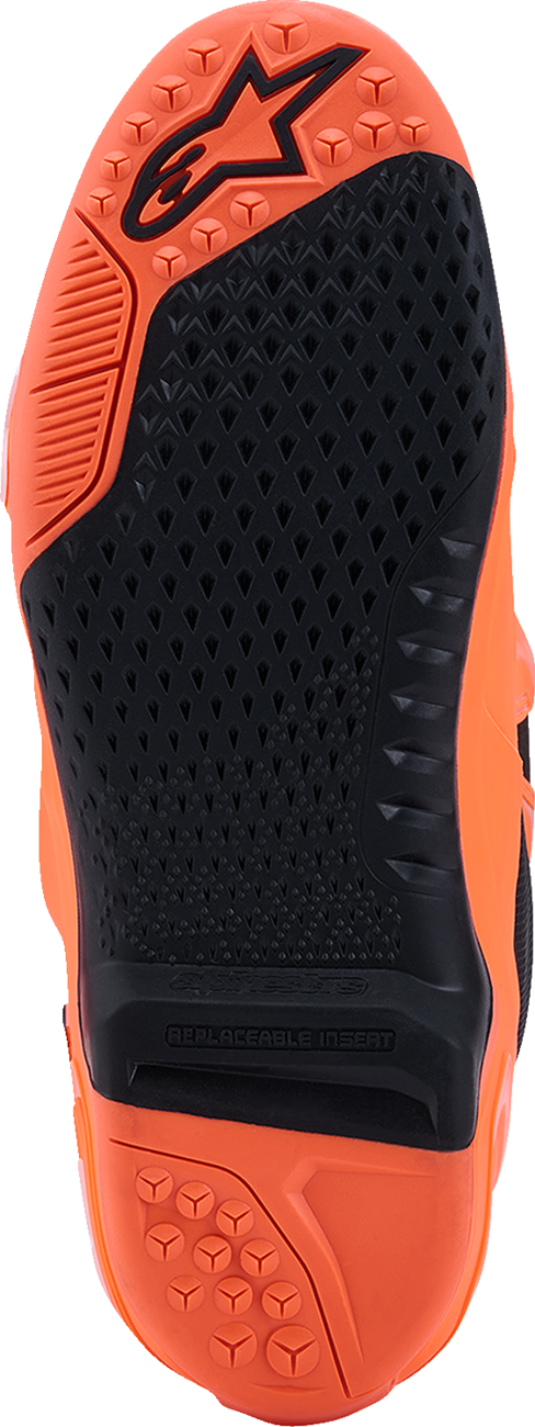 Adult - Alpinestars Tech 10 Supervented Boots - Fluorescent Orange/Black/White