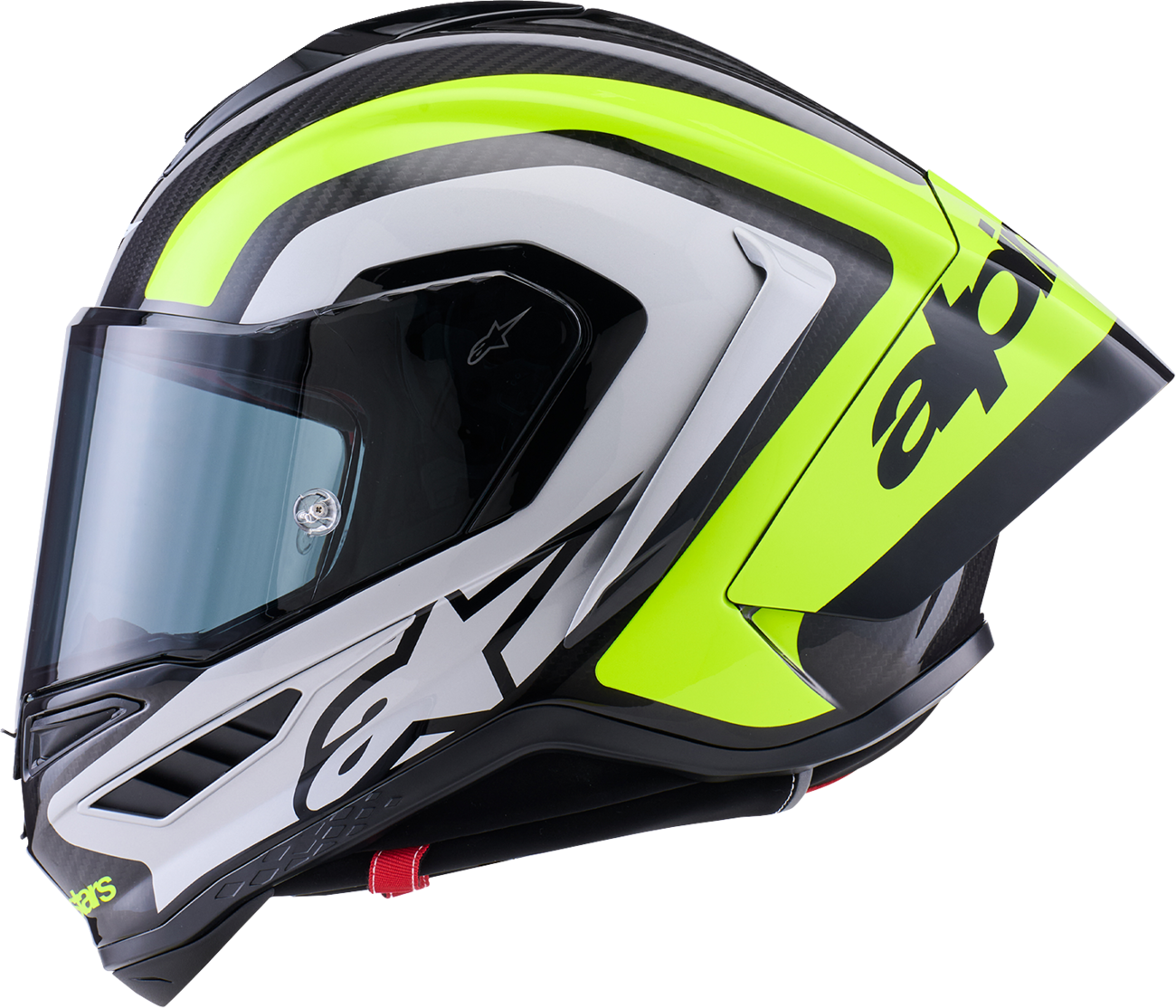Adult - Alpinestars Supertech R10 Arius Helmet - Gloss Black/Silver/Yellow Fluo
