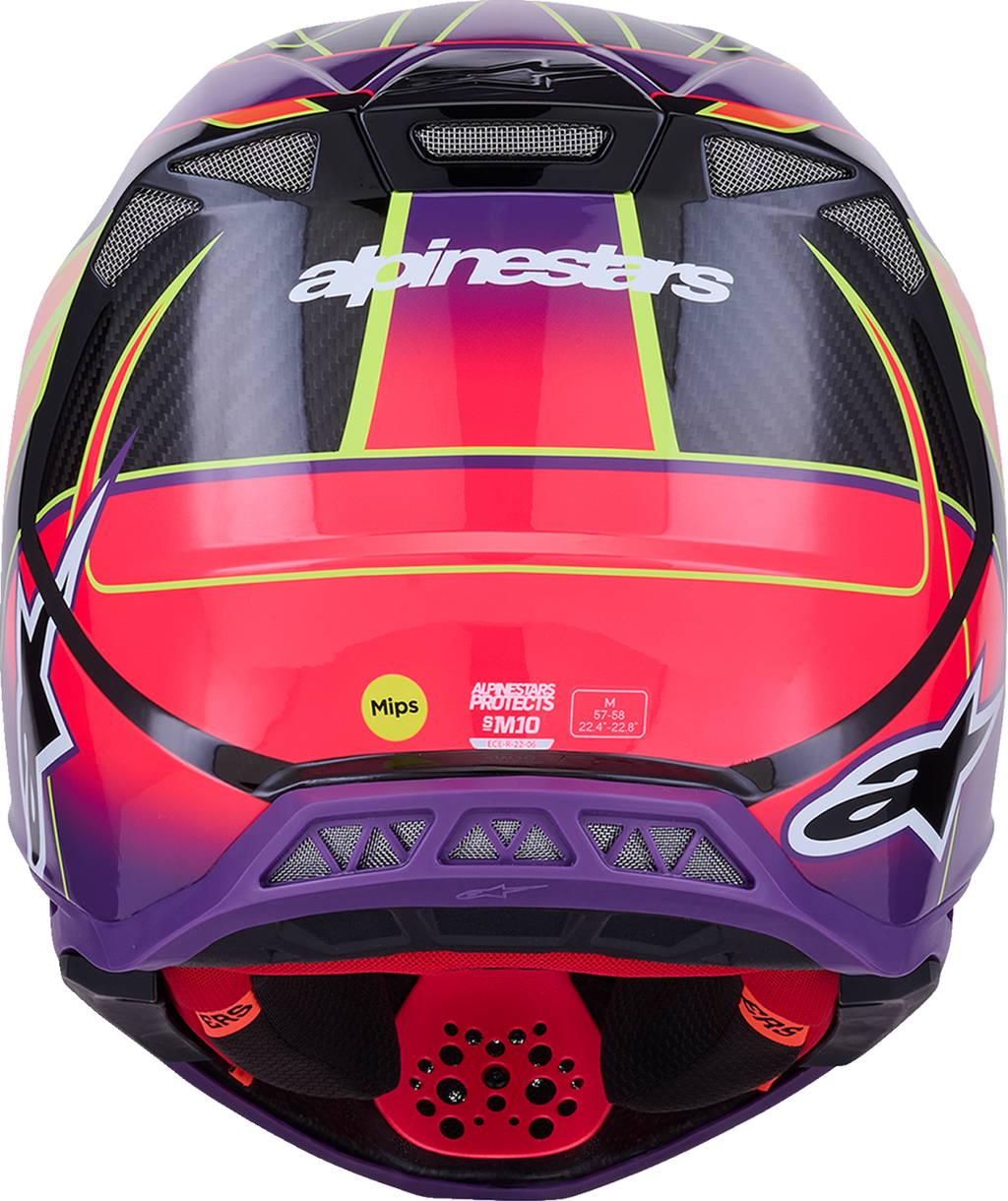 Adult - Alpinestars Supertech M10 Era MIPS® Helmet - Gloss Pink/Violet/Yellow Fluo