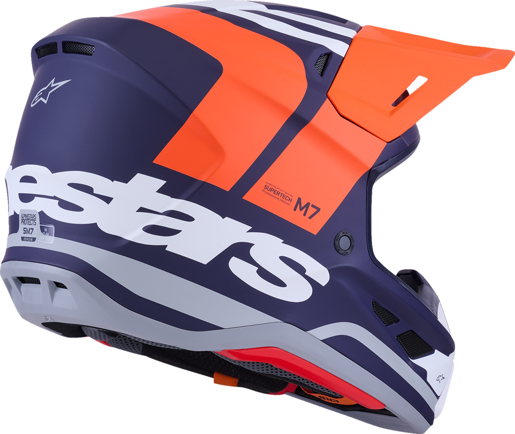 Adult - Alpinestars SM7 Core Helmet - Matte Orange/Blue