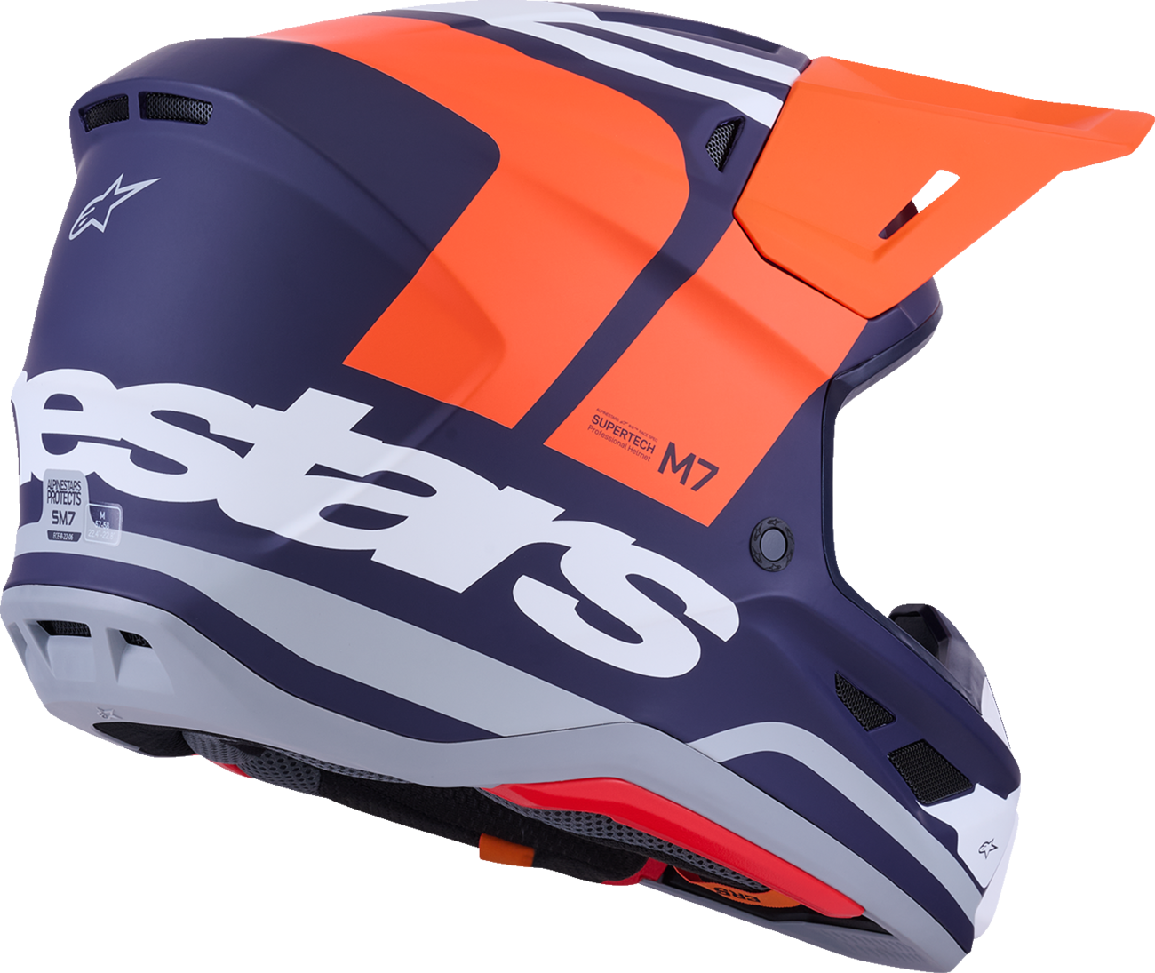 Adult - Alpinestars SM7 Core Helmet - Matte Orange/Blue