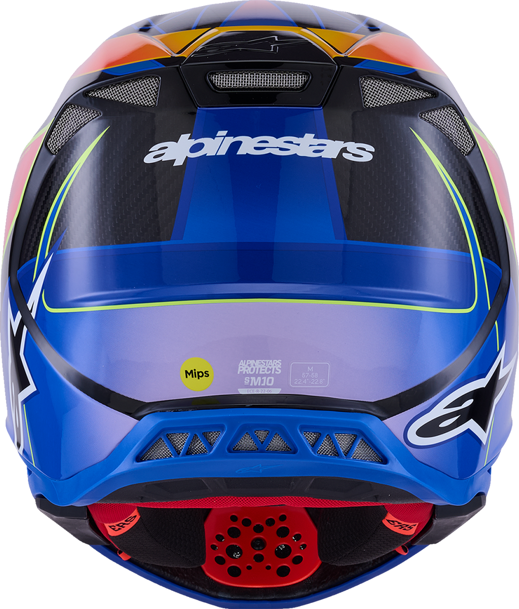 Adult - Alpinestars Supertech M10 Era MIPS® Helmet - Gloss Blue/Red/Yellow Fluo