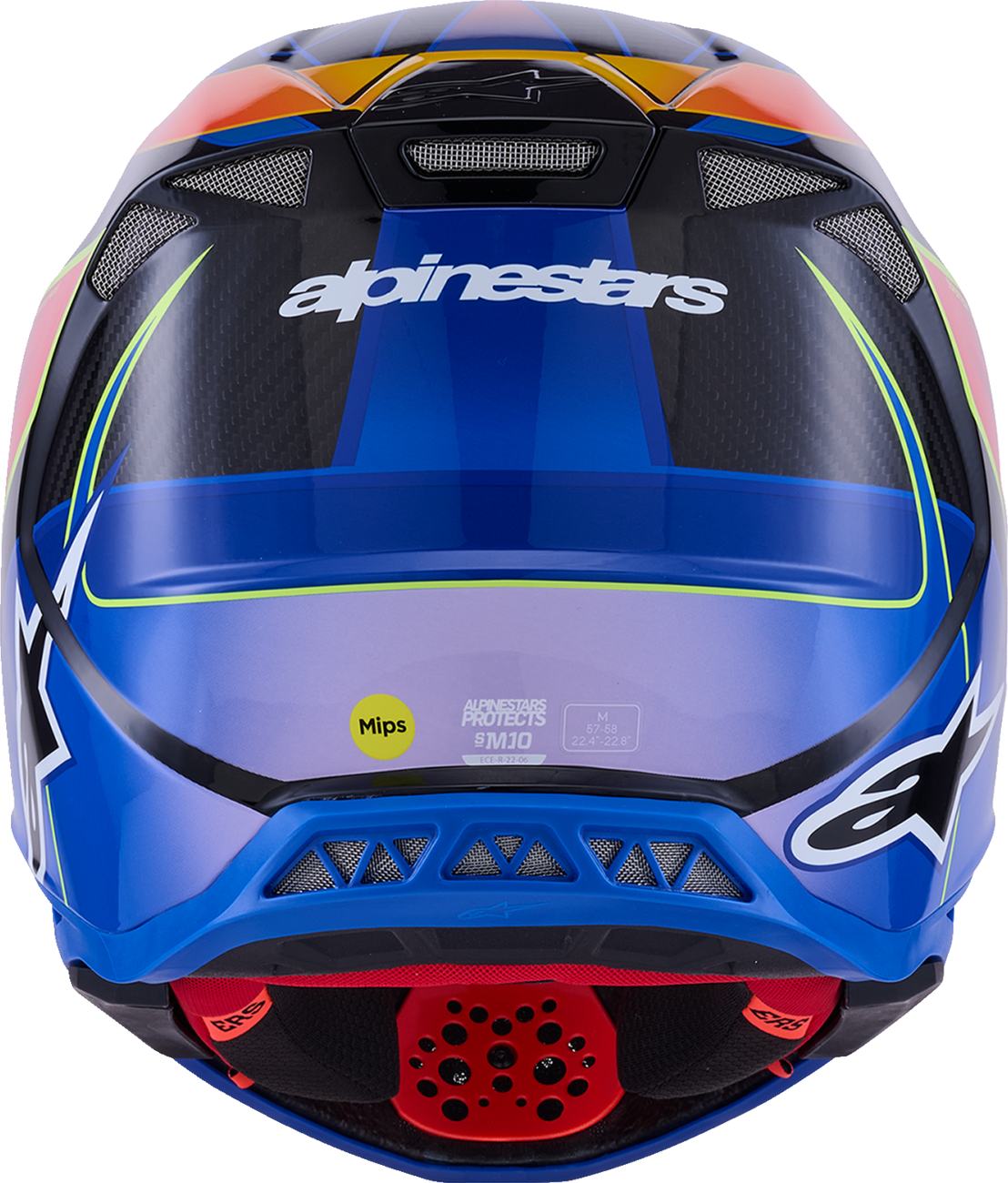 Adult - Alpinestars Supertech M10 Era MIPS® Helmet - Gloss Blue/Red/Yellow Fluo