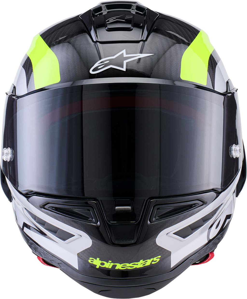 Adult - Alpinestars Supertech R10 Arius Helmet - Gloss Black/Silver/Yellow Fluo