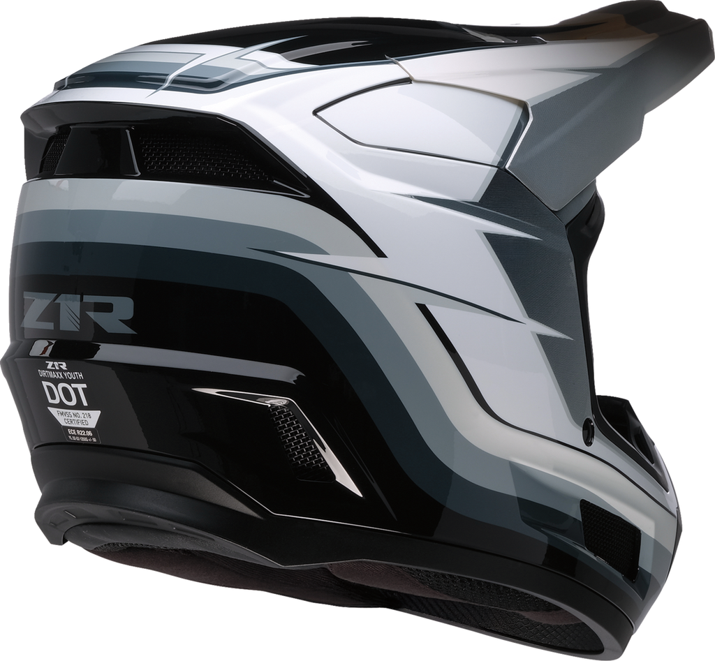 Youth - Z1R Dirt Maxx Vortex Helmet - Black/White/Gray