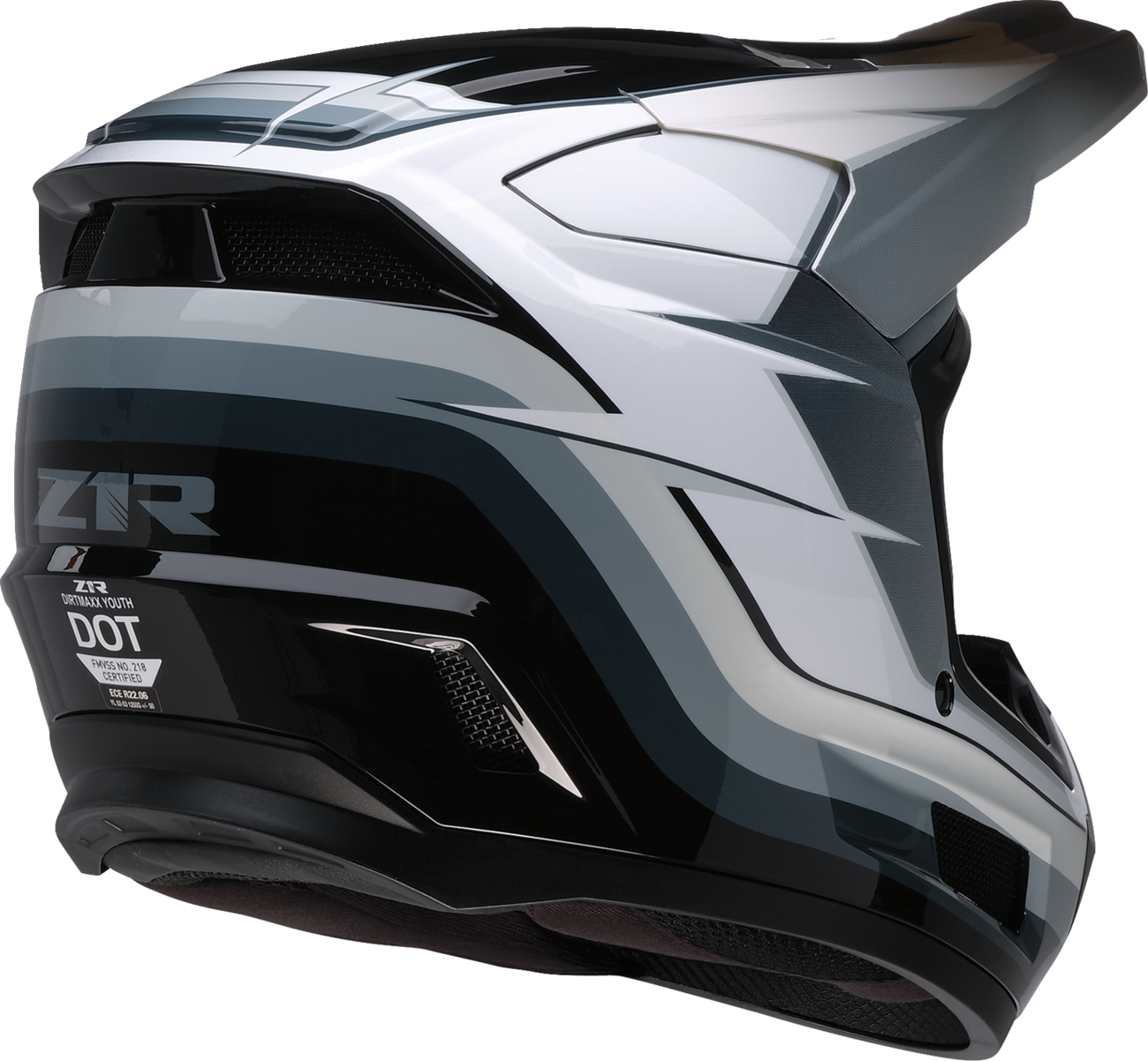 Youth - Z1R Dirt Maxx Vortex Helmet - Black/White/Gray