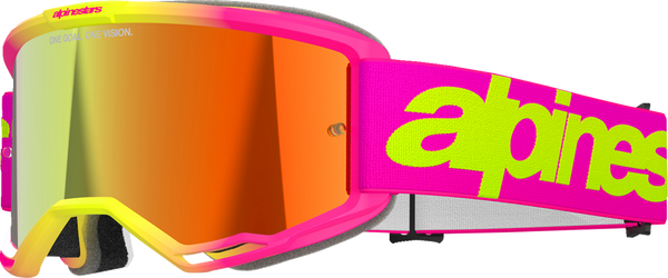 Alpinestars Vision 5 Goggle - Wordmark - Pink/Yellow Fluo