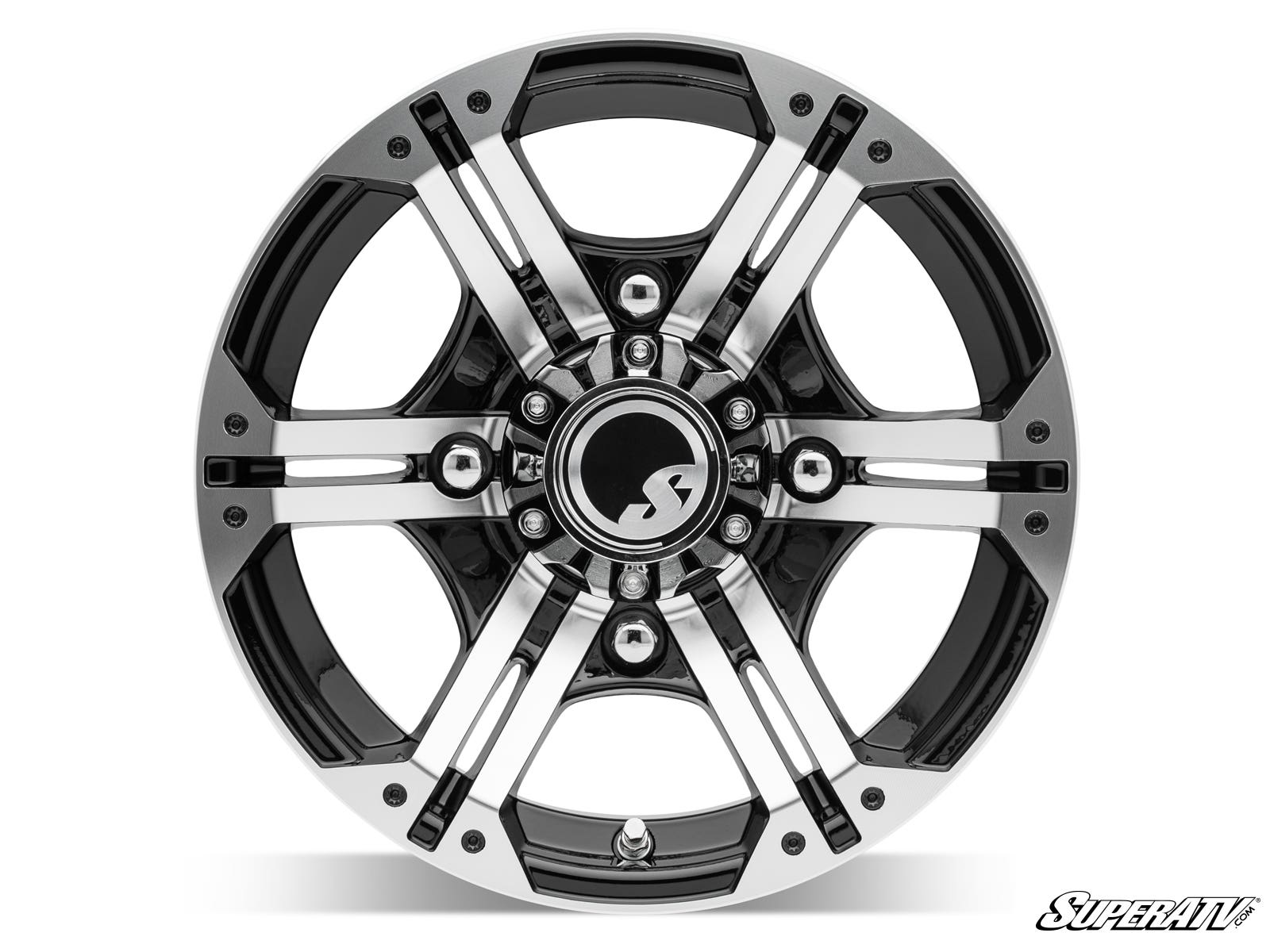 INTIMIDATOR TIRES 26X10X14 ON 14" BANDIT H-SERIES MACHINED FINISH WHEELS 4/156 PATTERN