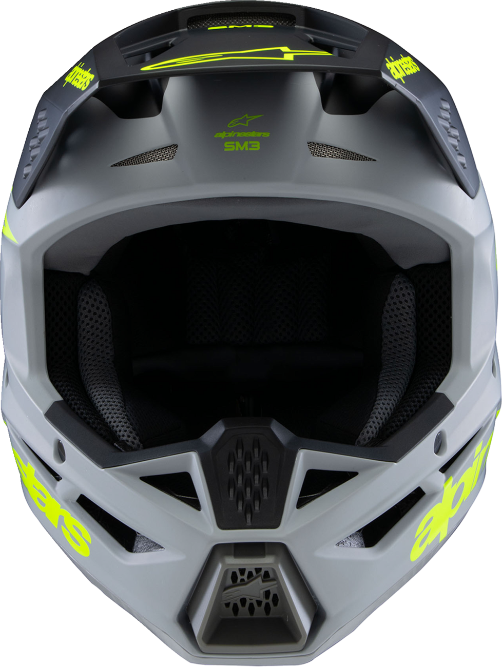 Youth - Alpinestars SM3 Radium Helmet - Matte Gray/Black/Yellow Fluo