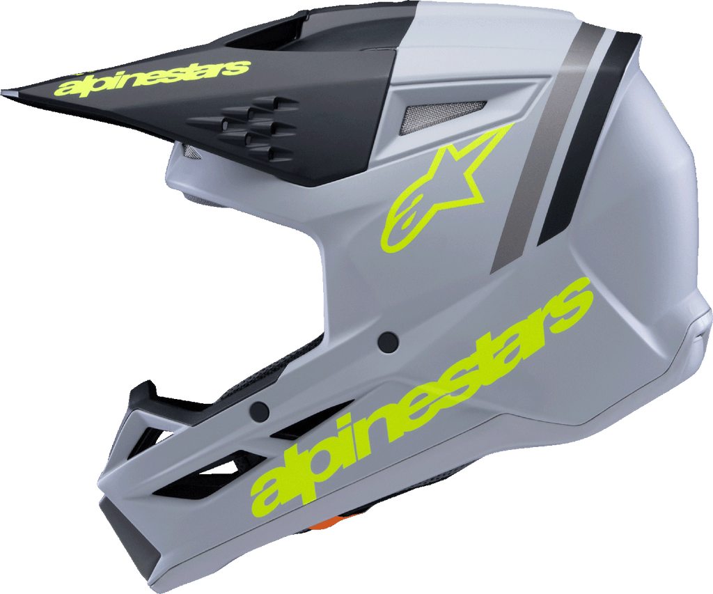 Youth - Alpinestars SM3 Radium Helmet - Matte Gray/Black/Yellow Fluo
