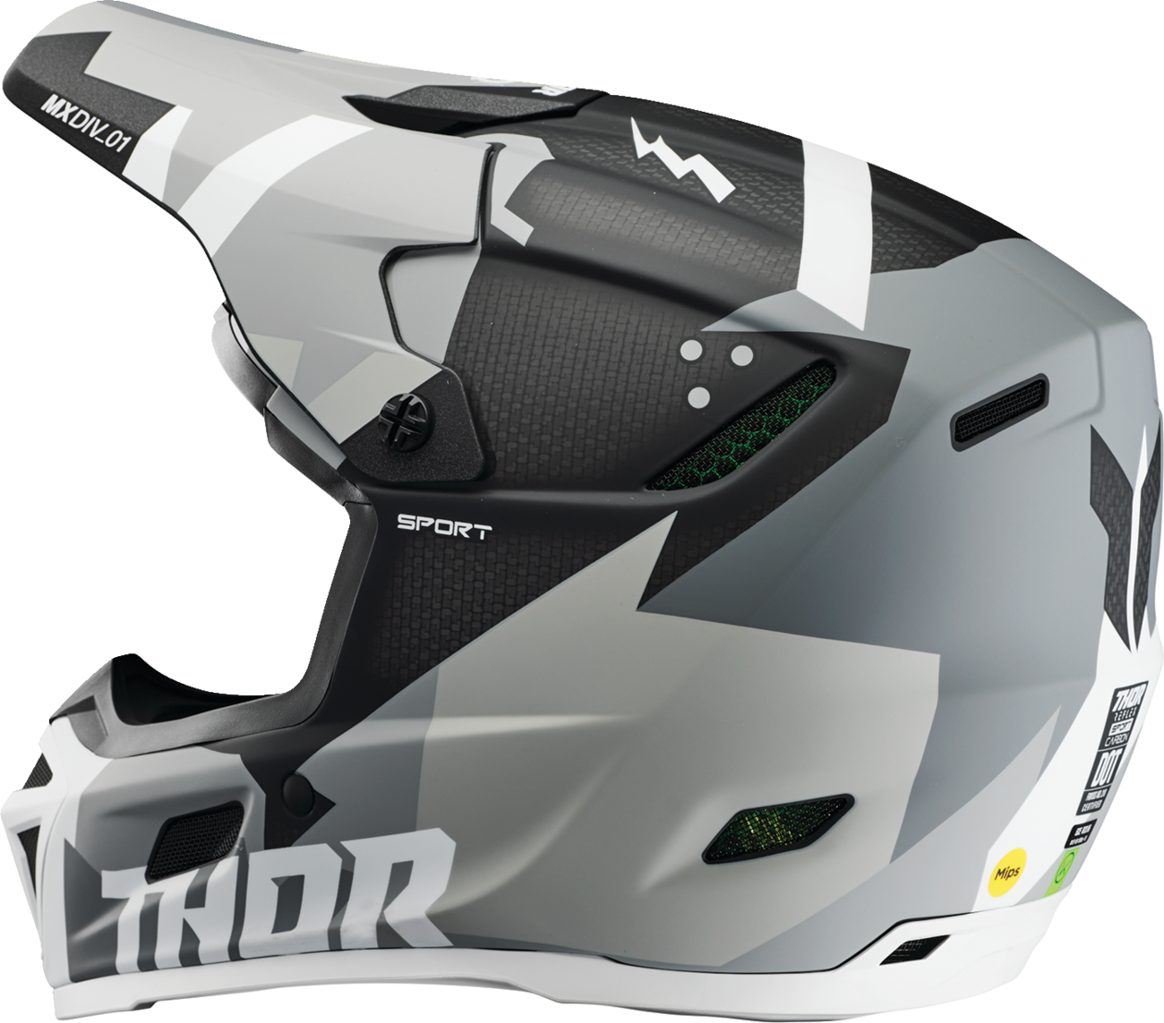 Adult - Thor Reflex Sport Carbon Brave MIPS® Helmet - Gray/White