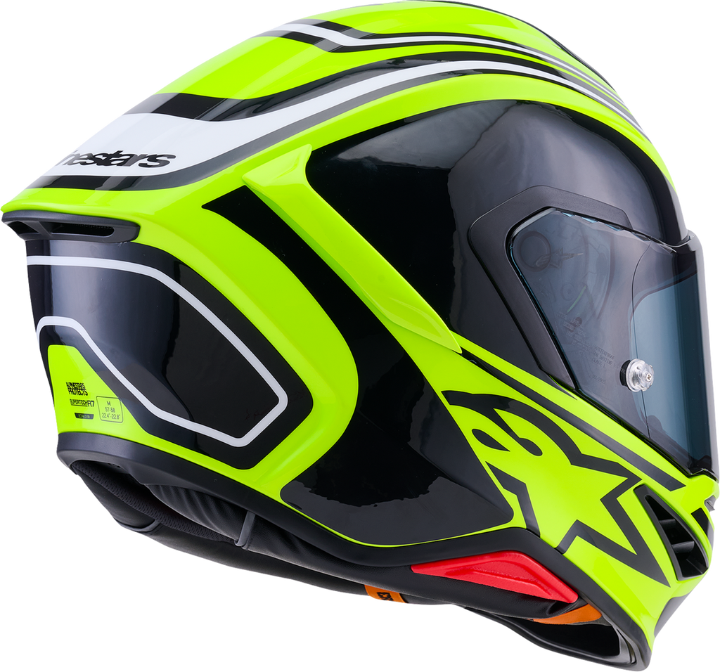 Adult - Alpinestars Supertech R7 Zeal Helmet - Gloss Yellow Fluo/Black/White