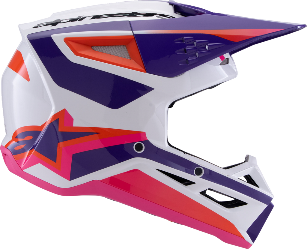 Adult - Alpinestars SM3 Heat Helmet - Gloss White/Purple/Pink