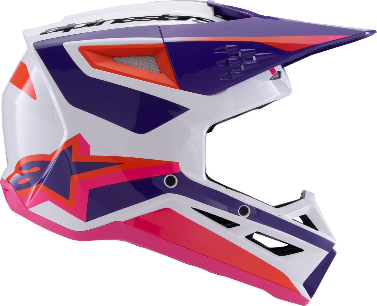 Adult - Alpinestars SM3 Heat Helmet - Gloss White/Purple/Pink