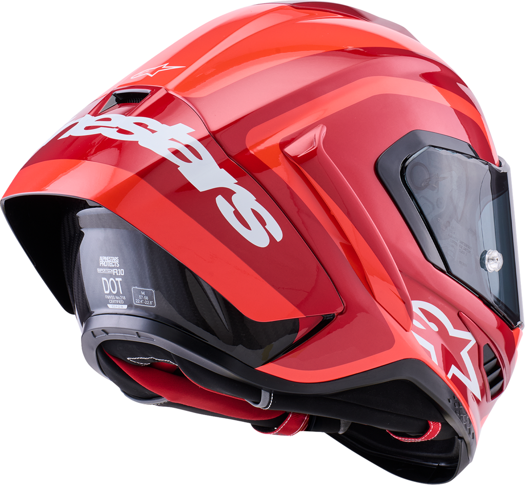 Adult - Alpinestars Supertech R10 Arius Helmet - Black/White/Double Red