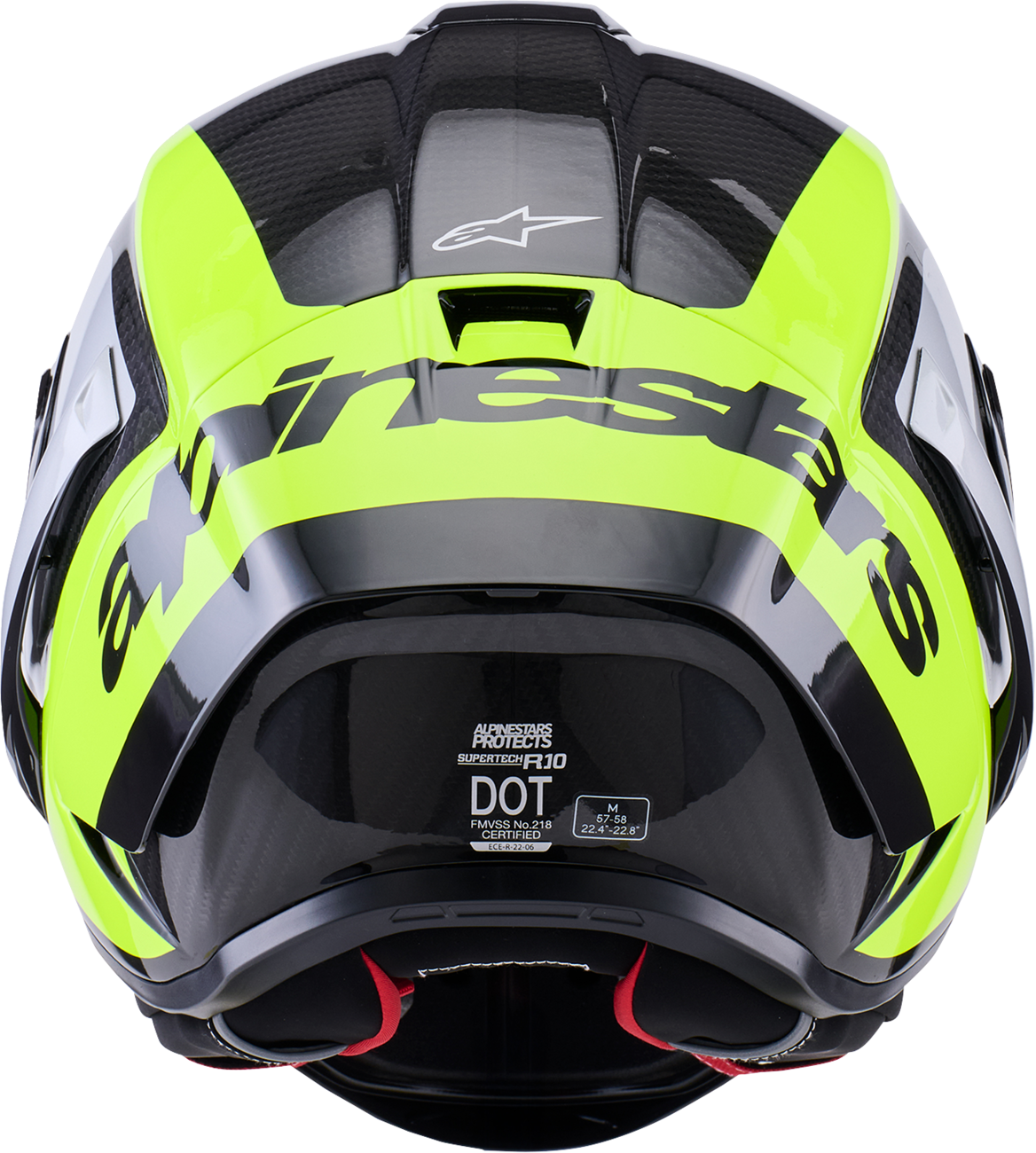 Adult - Alpinestars Supertech R10 Arius Helmet - Gloss Black/Silver/Yellow Fluo