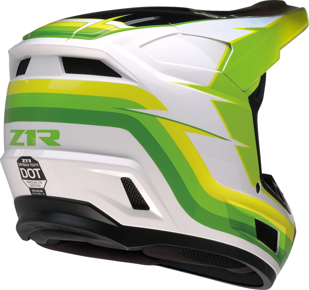 Youth - Z1R Dirt Maxx Vortex Helmet - White/Green