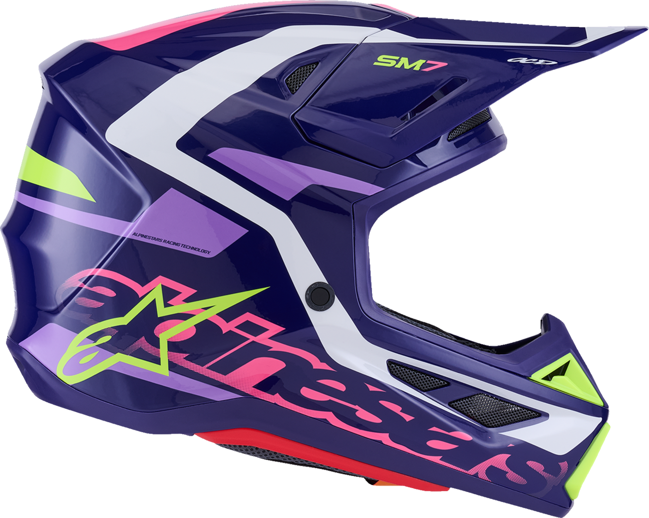 Adult - Alpinestars SM7 Deed Helmet - Gloss Purple/Pink