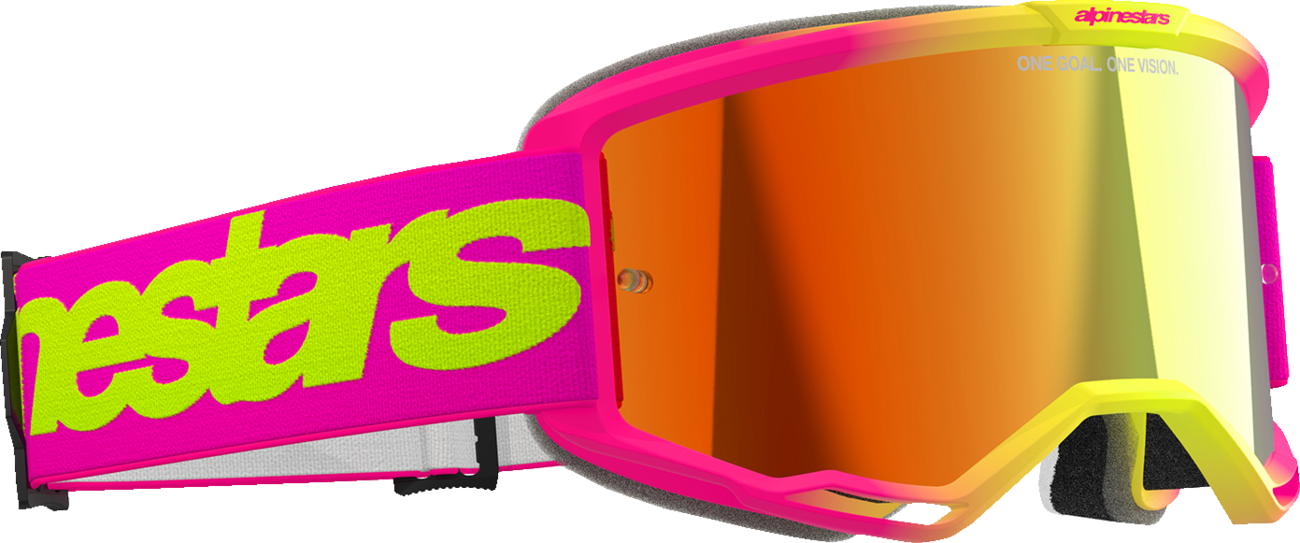 Alpinestars Vision 5 Goggle - Wordmark - Pink/Yellow Fluo
