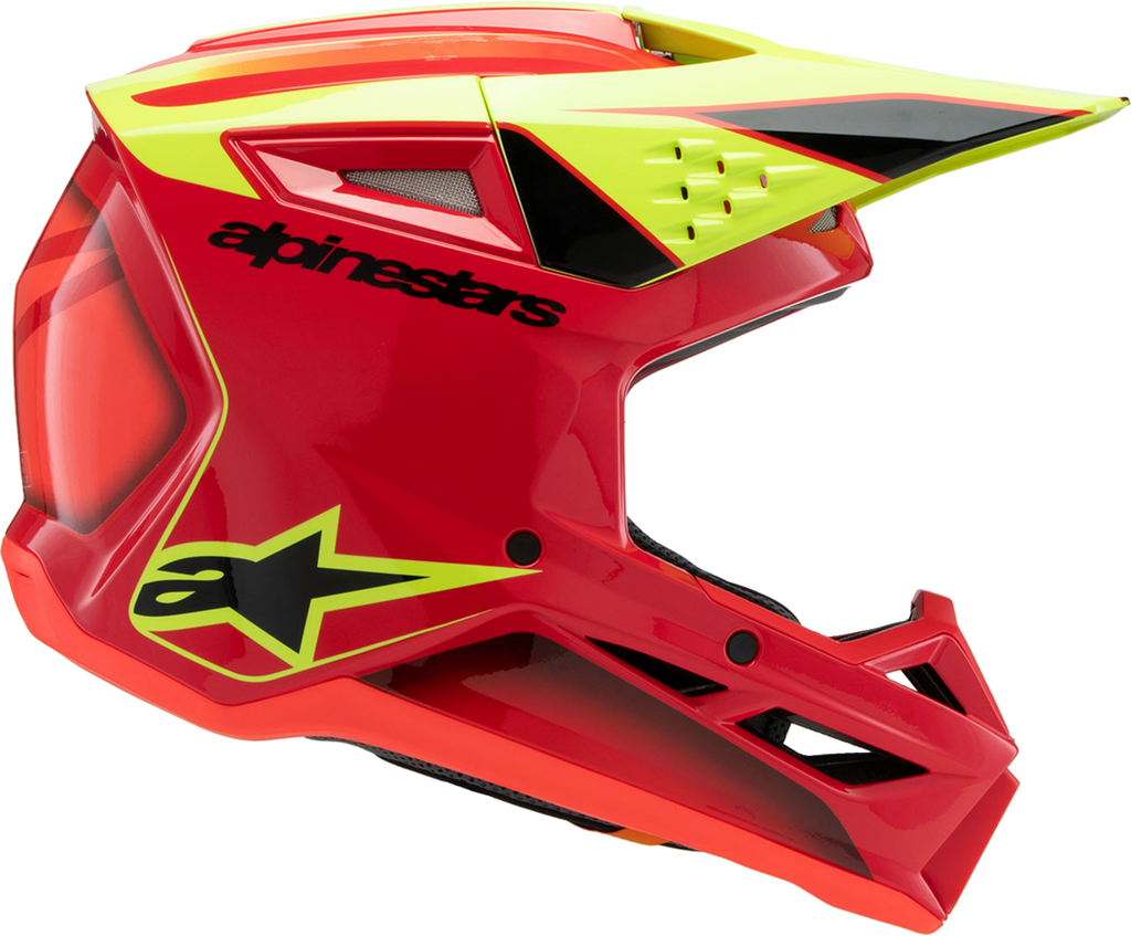 Youth - Alpinestars SM3 Fray Helmet - Gloss Red/Yellow Fluo/Black