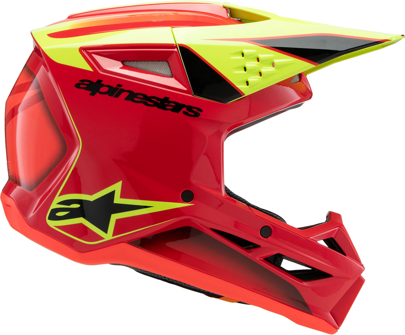 Youth - Alpinestars SM3 Fray Helmet - Gloss Red/Yellow Fluo/Black
