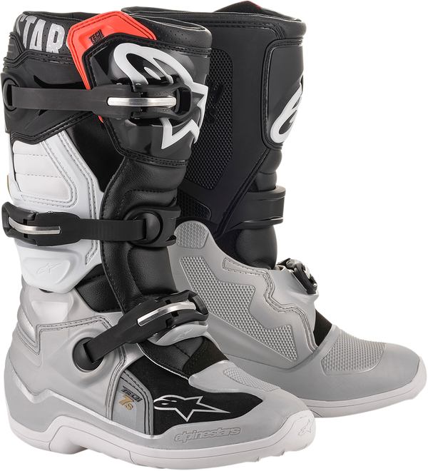 Youth - Alpinestars Tech 7S Boots - Black/Silver/White/Gold