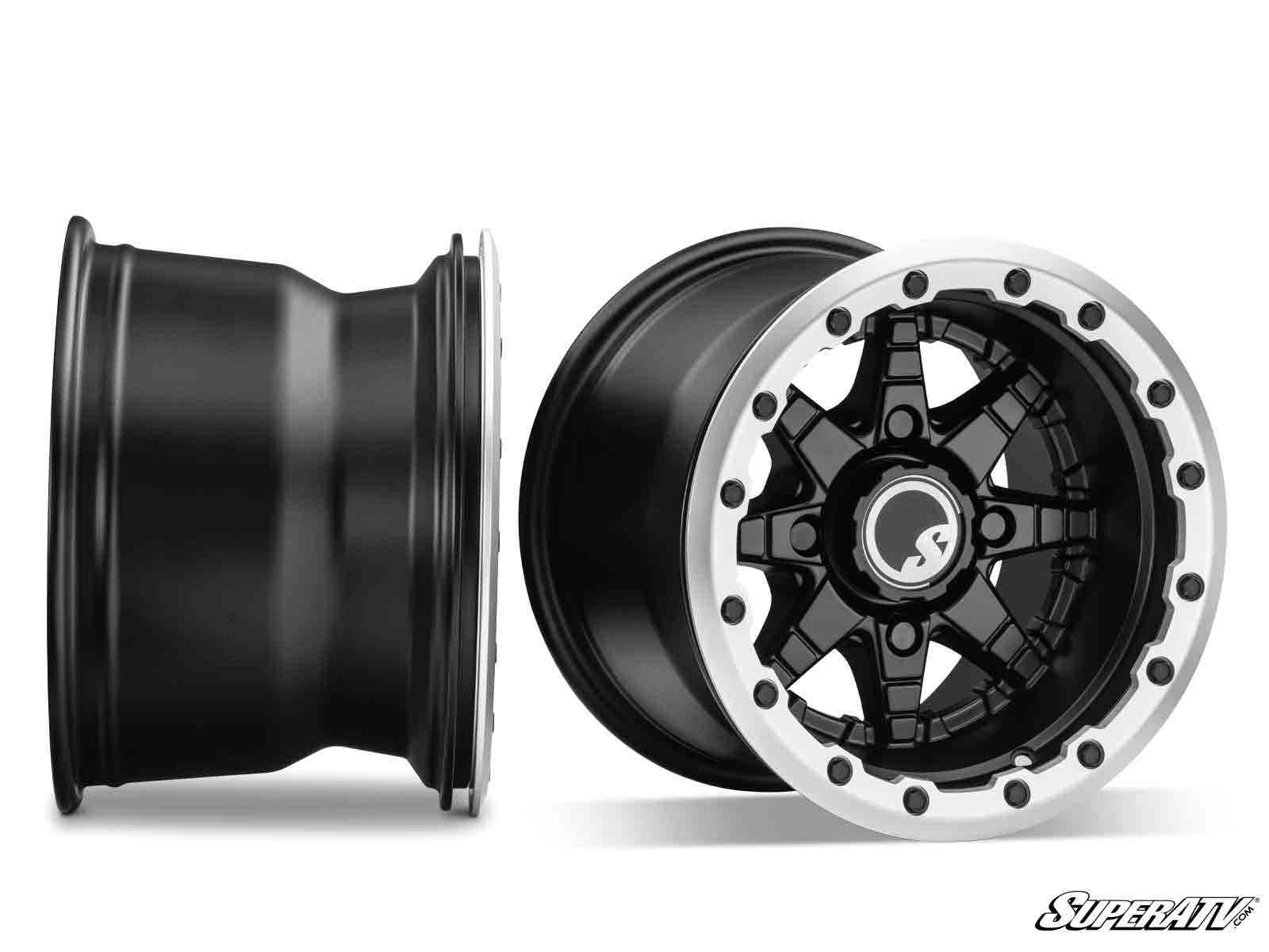 STICKY XT WARRIOR TIRES 34X10X14 ON 14X10 HEALY LOCK SERIES BEADLOCK WHEELS 4/156 PATTERN