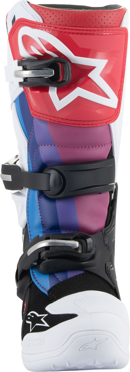 Youth - Alpinestars Tech 7S Boots - White/Black/Rainbow