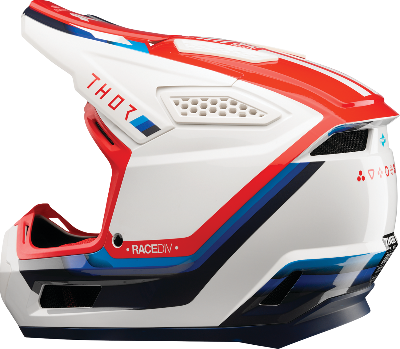 Adult - Thor Fleet Defy Helmet - White/Red/Blue